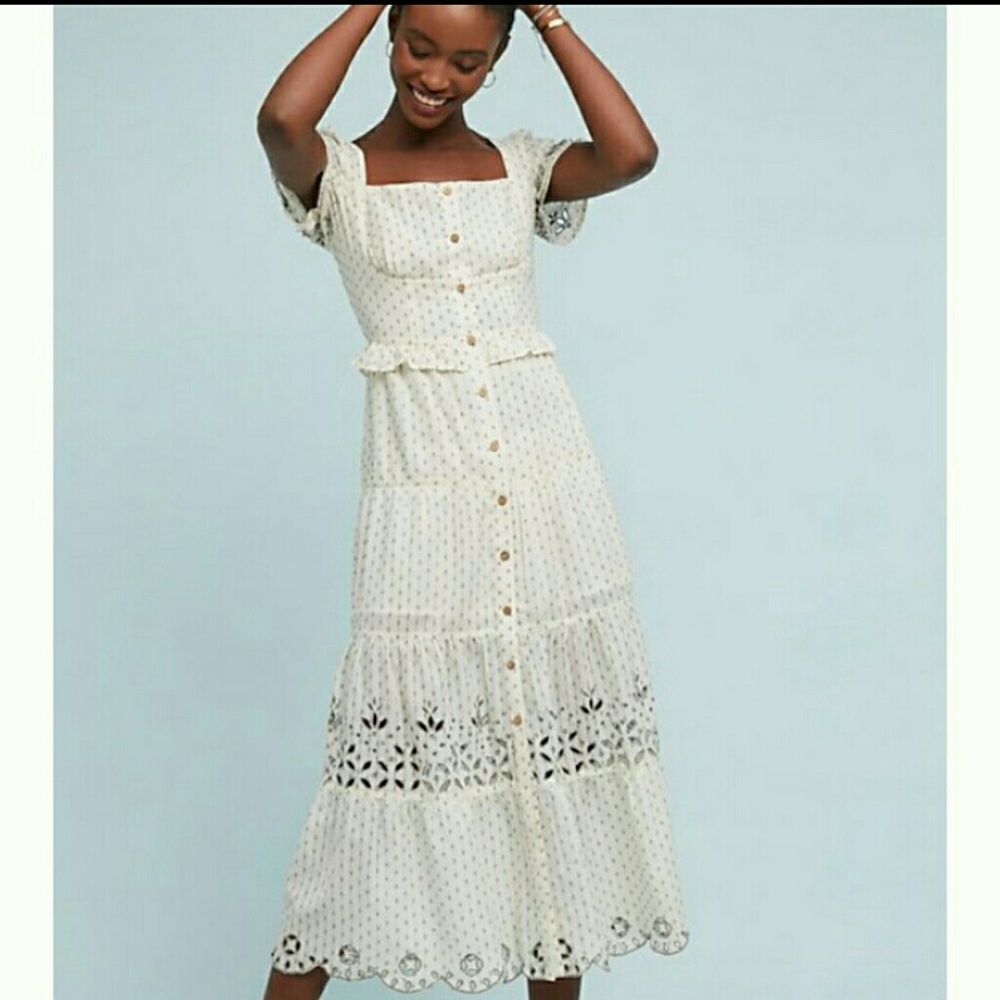 Anthropologie prairie eyelet dress